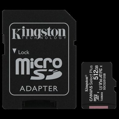Модуль флэш-памяти Kingston 512GB micSDXC Canvas Select Plus 100R A1 C10 Card + ADP 99-00013239 фото