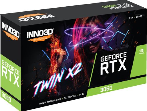 Inno3d Видеокарта GeForce RTX 3060 8GB GDDR6X TWIN X2 OC (N30602-08D6X-11902130) N30602-08D6X-11902130 фото